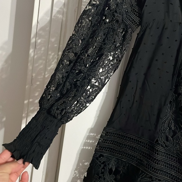 BARDOT Mariah Long Sleeve Swiss Dot & Lace Babydoll Dress Size US 8/M NWOT - Picture 10 of 15